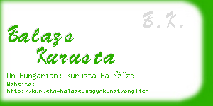 balazs kurusta business card